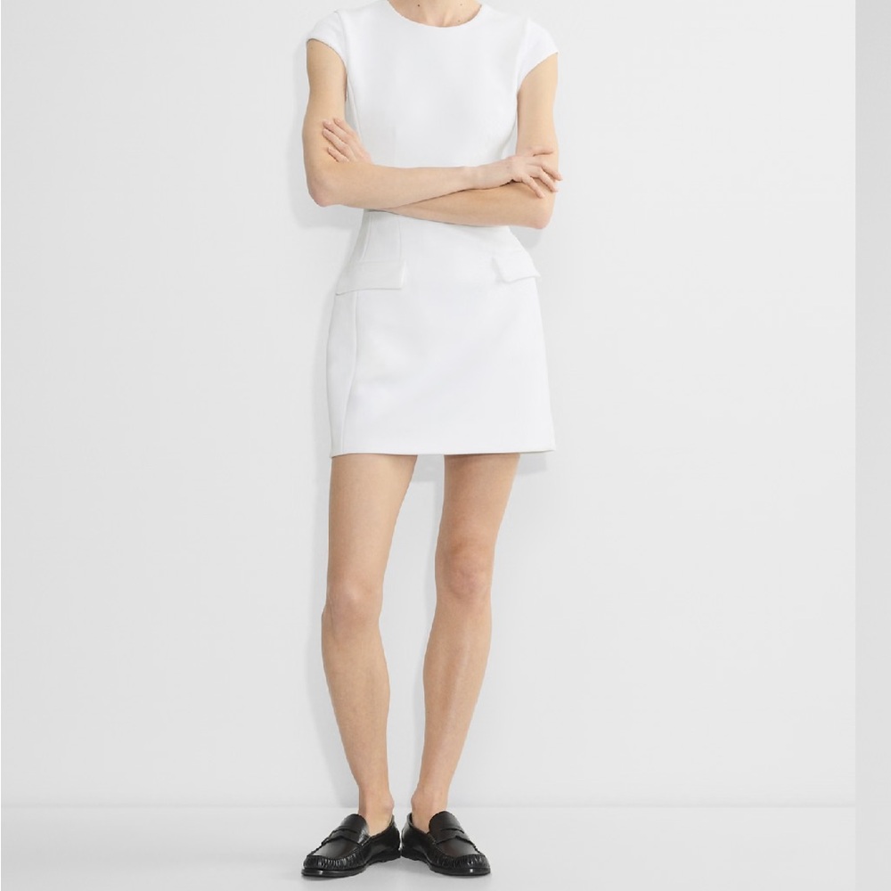 Babaton aritzia FigureKnit™ Priestly Dress White Mini Dress